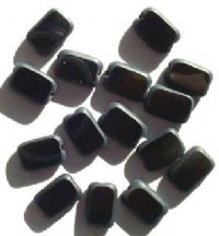 15 12mm Black Rectangle Window Beads